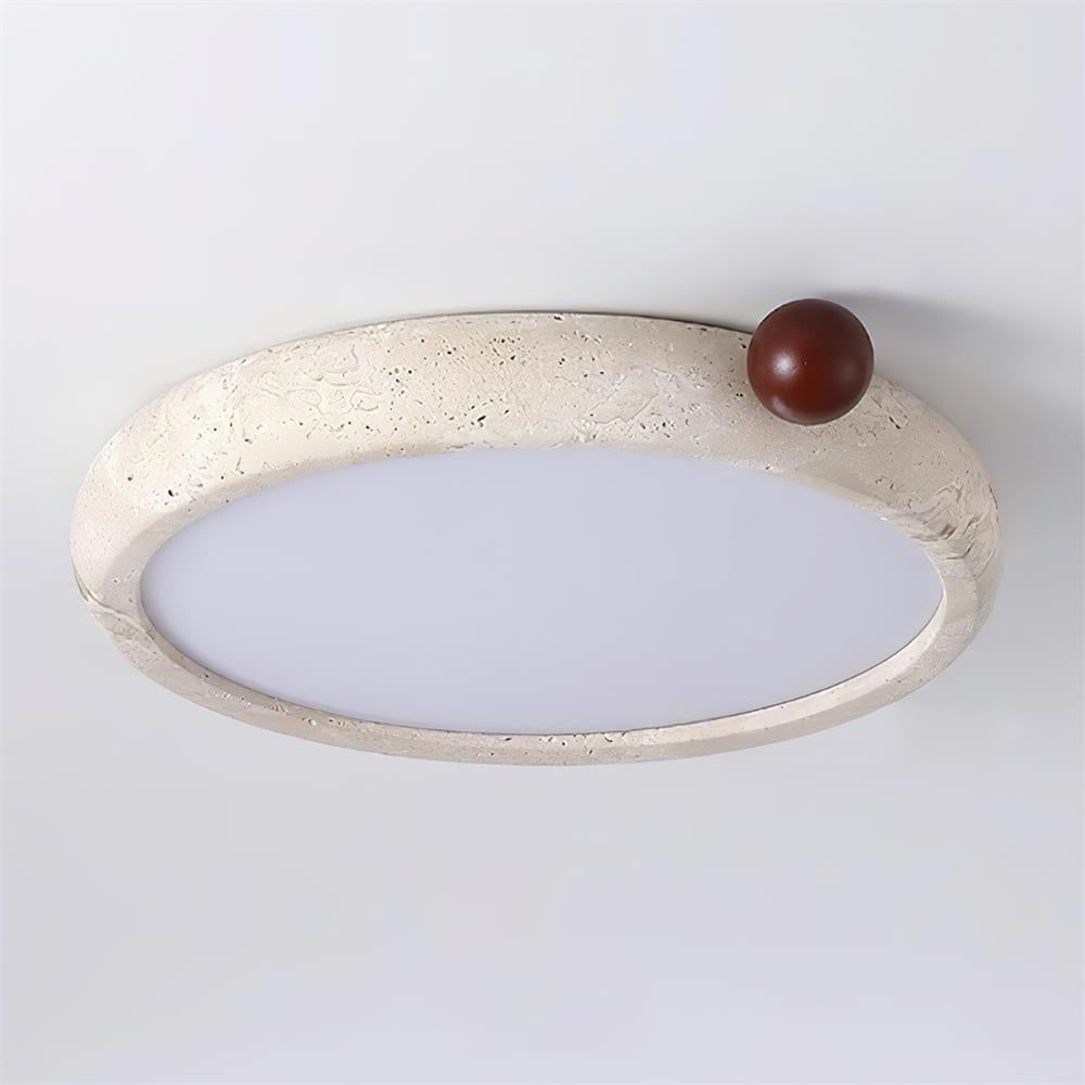 Ritta Cute Travertine Round Ceiling Light-Neutral Decor