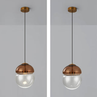 Aged Lampe Suspension Verre Dôme Minimaliste