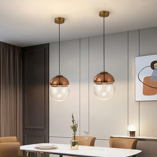 Aged Lampe Suspension Verre Dôme Minimaliste