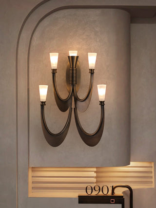 Metropolis Grand Alabaster Sconce-Neutral Decor