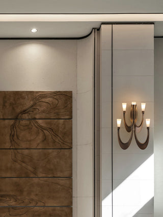 Metropolis Grand Alabaster Sconce-Neutral Decor