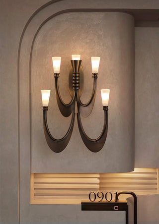 Metropolis Grand Alabaster Sconce-Neutral Decor
