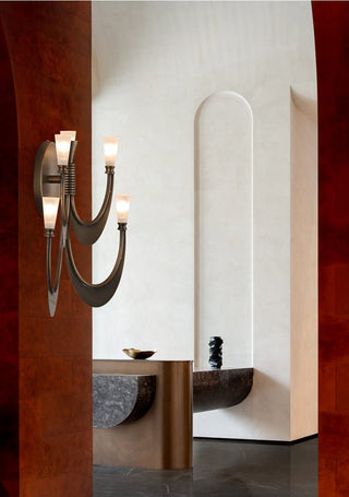 Metropolis Grand Alabaster Sconce-Neutral Decor
