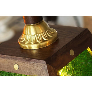 Alsorisra Lampe Suspension en Verre et Bois à Style Vintage