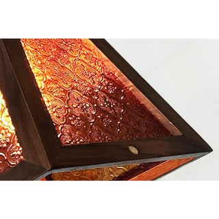 Alsorisra Lampe Suspension en Verre et Bois à Style Vintage