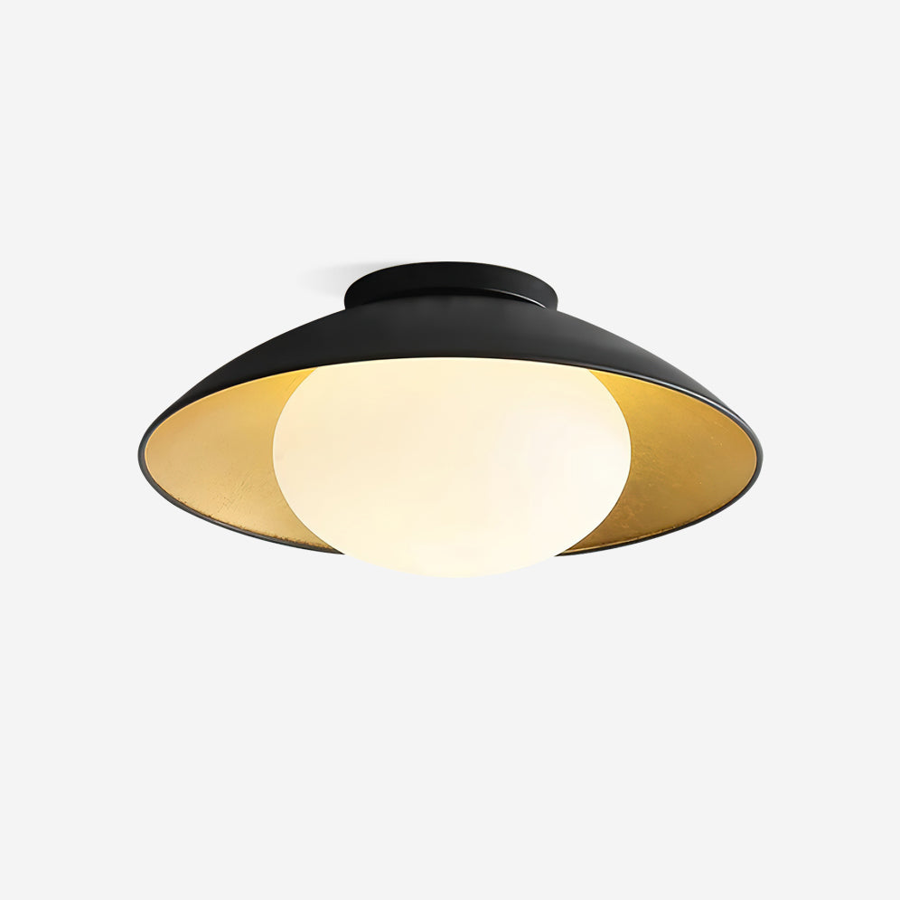 Ceiling Light Metal Canopy Glass Globe Modern Minimalist-Neutral Decor