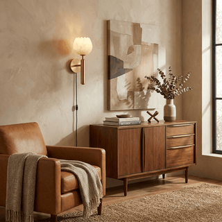 Mian Alabaster Plug-in Wall Lamp-Neutral Decor