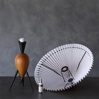 Elyse Bois & Tissu Lampe de Table Rétro