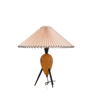 Elyse Bois & Tissu Lampe de Table Rétro