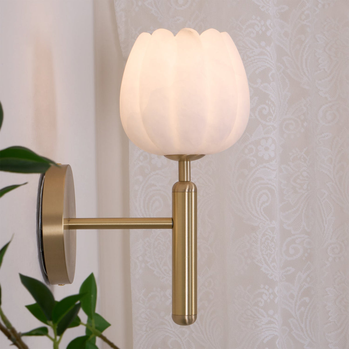 Ralin Applique Murale Fleurs en Albâtre