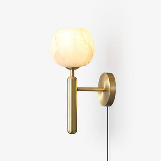 Mian Alabaster Plug-in Wall Lamp-Neutral Decor