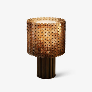 Mica Disc Lattice Table Lamp-Neutral Decor