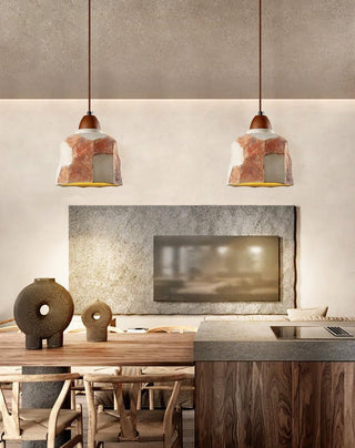 Microcement Textured Pendant Light-Neutral Decor