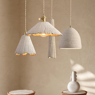 Microcement Lampe suspendue avec abat-jour en tissu réglable