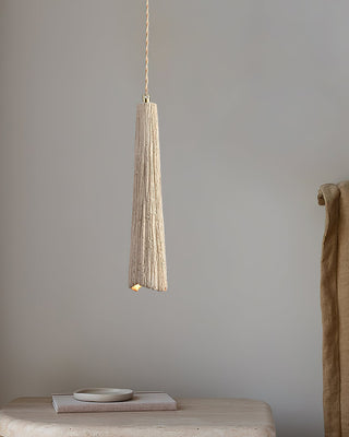 Microcement Lampe suspendue avec abat-jour en tissu réglable