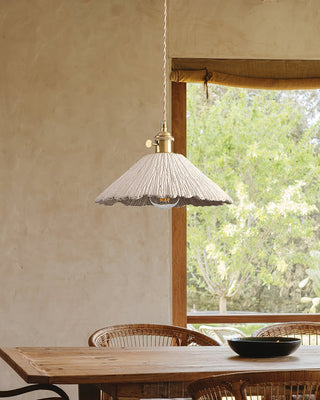 Microcement Lampe suspendue avec abat-jour en tissu réglable