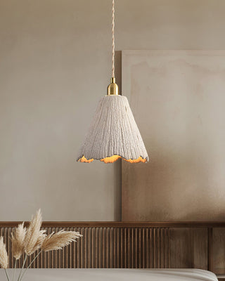 Microcement Lampe suspendue avec abat-jour en tissu réglable