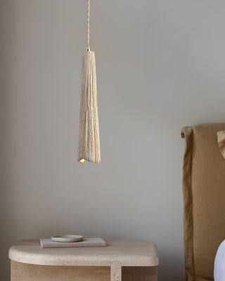 Microcement Lampe suspendue avec abat-jour en tissu réglable