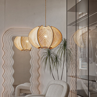 Ritta Rétro Rond LED Suspension Corde Salle à Manger Salon