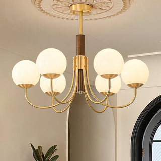 Lustra Lustre Midas Touch Noyer Sphère Laiton