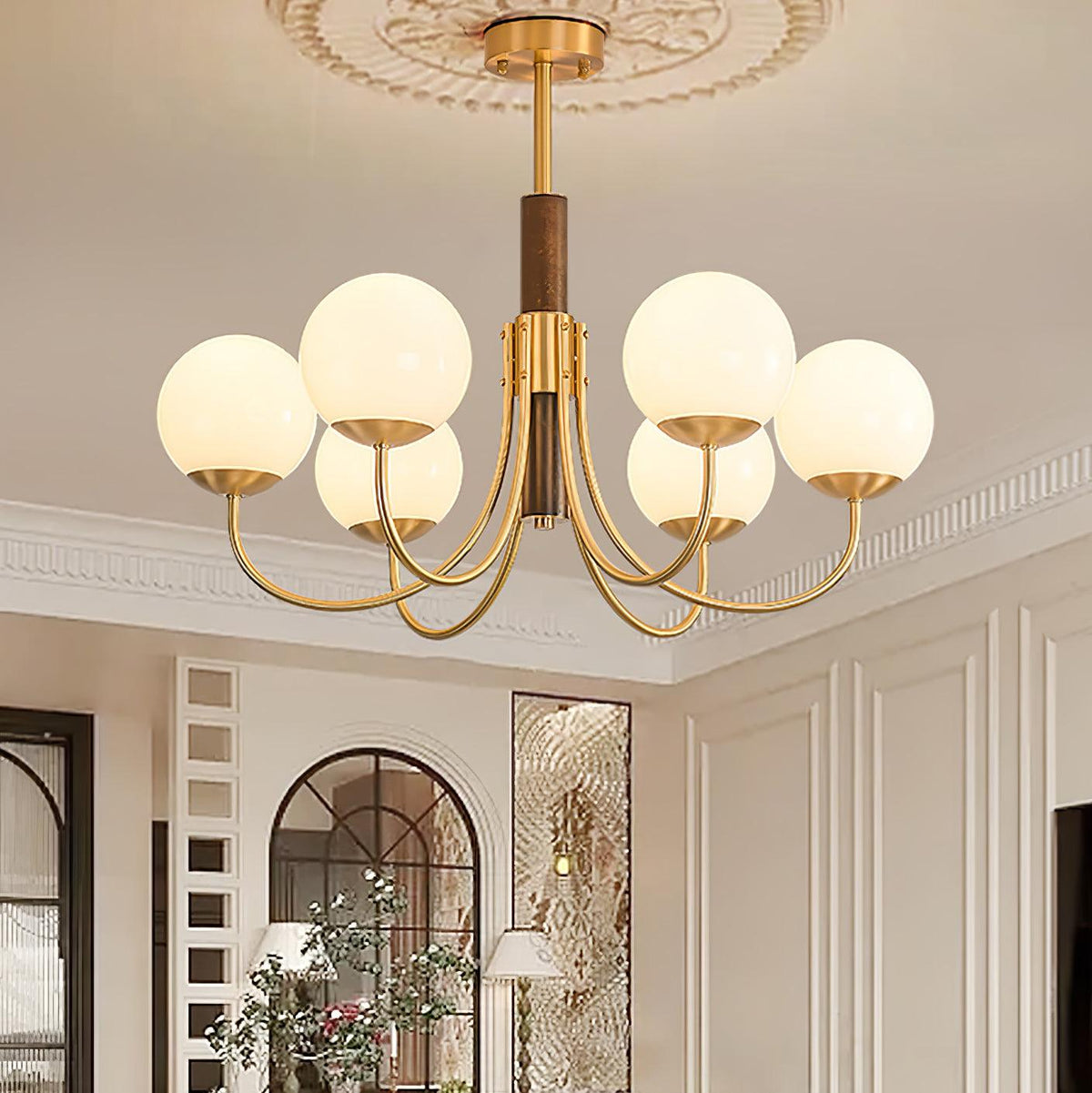 Darira Lustre Midas Touch Noyer Sphère Laiton