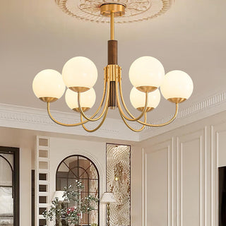 Lustra Lustre Midas Touch Noyer Sphère Laiton