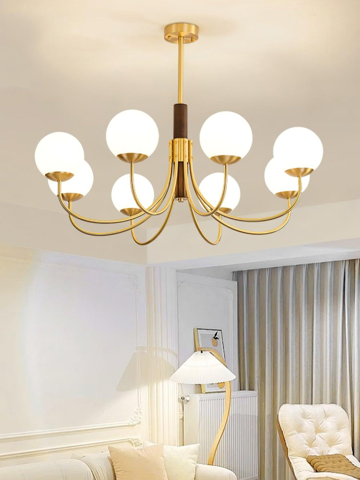 Darira Lustre Midas Touch Noyer Sphère Laiton