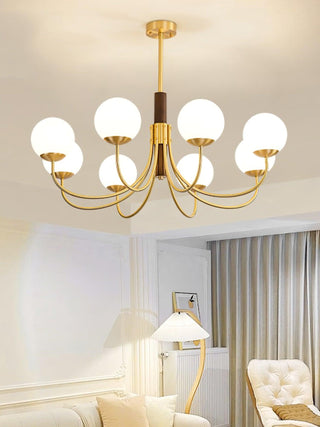 Lustra Lustre Midas Touch Noyer Sphère Laiton