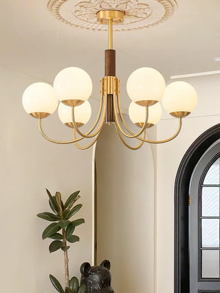 Lustra Lustre Midas Touch Noyer Sphère Laiton