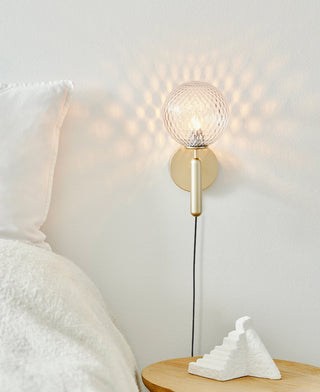 Lustra Applique Murale à Brancher Globe en Verre Style Nordique