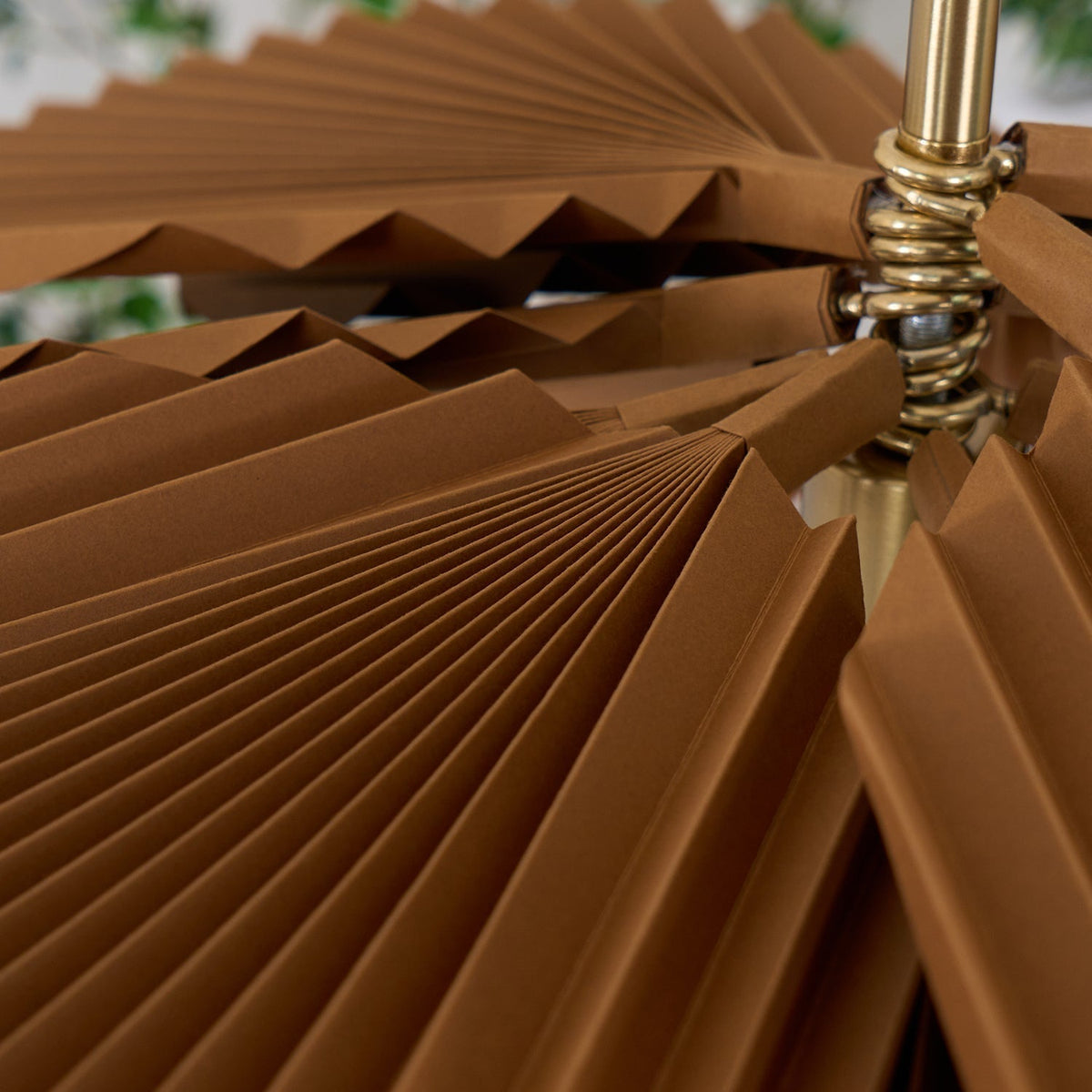 Pendant Light with Pleated Kraft Paper Petal Shade-Neutral Decor