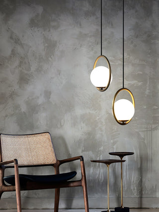 Ellipse Suspension Contemporaine en Laiton