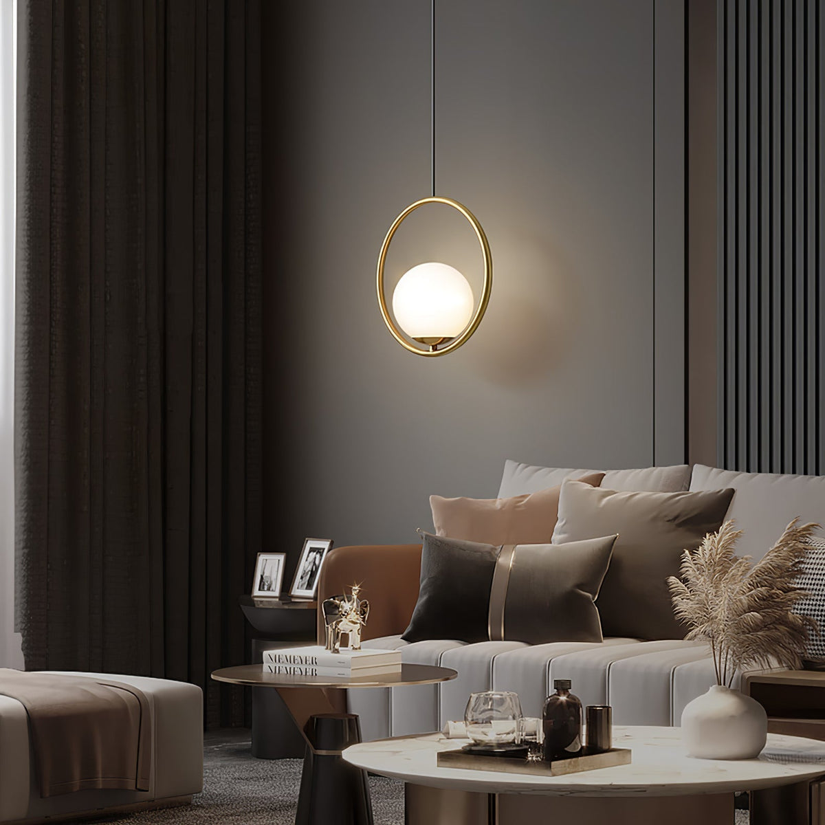 Iselira Suspension Anneau Moderne en Laiton