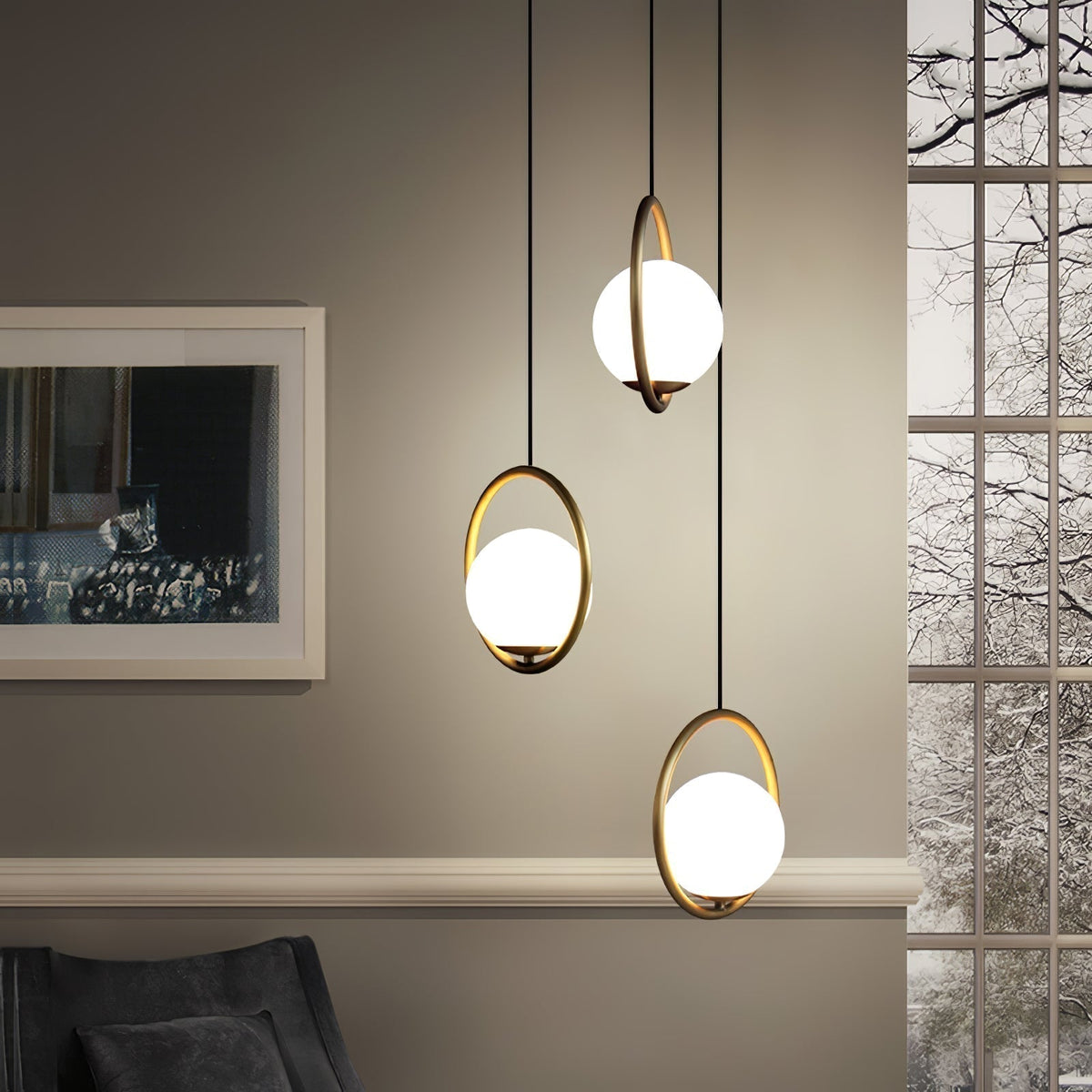 Iselira Suspension Anneau Moderne en Laiton