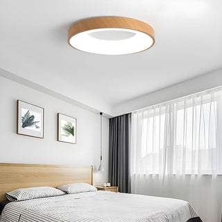 Eliriel Lampe Plafonnier Ronde Minimaliste en Bois-Luire