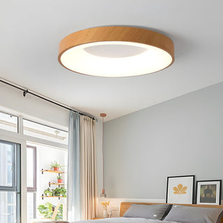 Eliriel Lampe Plafonnier Ronde Minimaliste en Bois-Luire