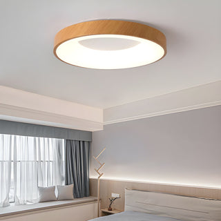 Eliriel Lampe Plafonnier Ronde Minimaliste en Bois-Luire