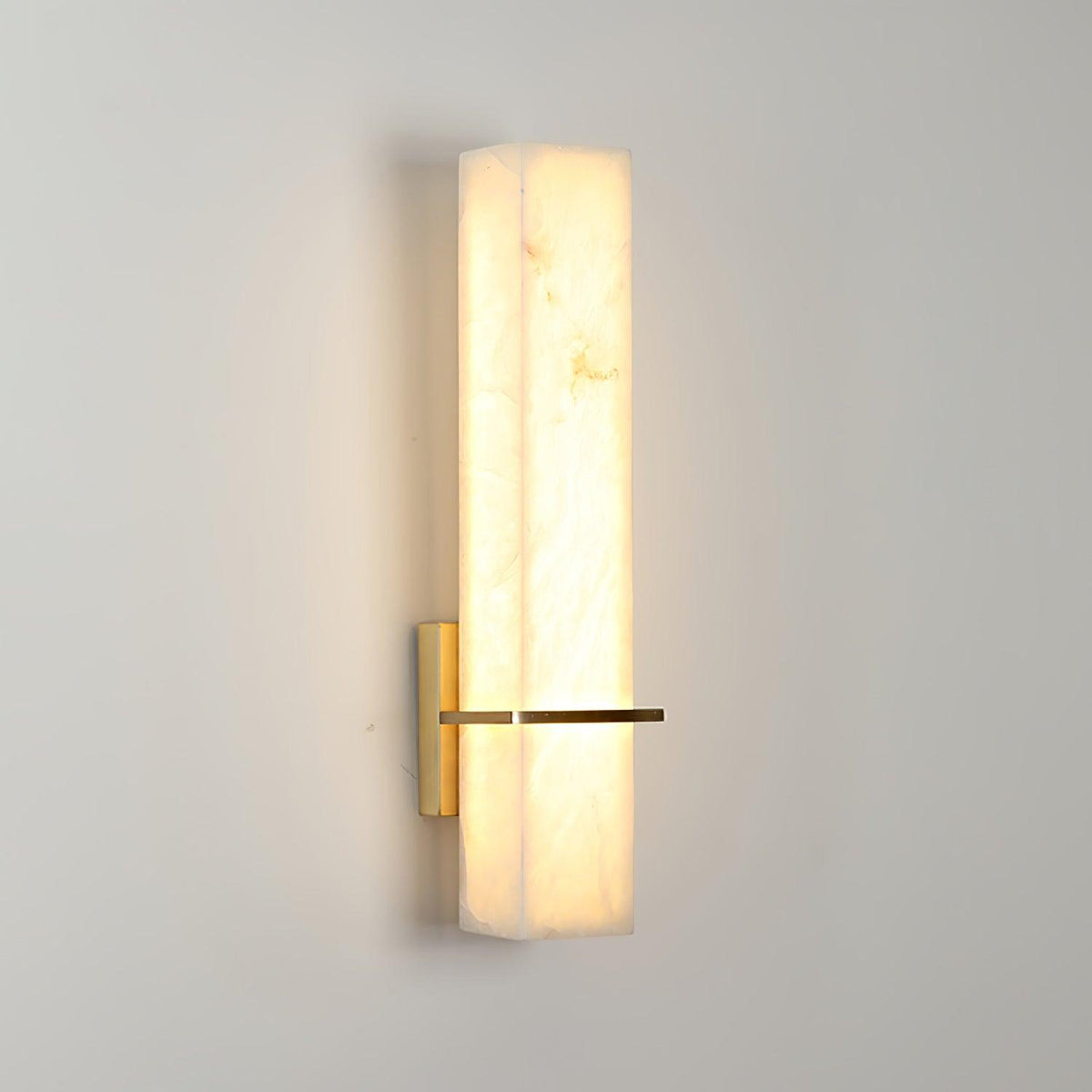 Ritta Wall Lamp White Alabaster Brass Modern Cuboid-Neutral Decor