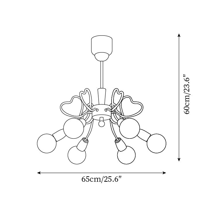 Chandelier Heart-Shaped Playful-Neutral Decor