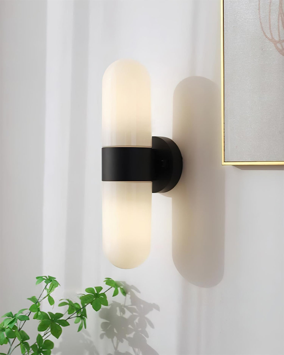 Wall Lamp Metal Glass Modern Minimalist Vertical Sconce for Bedroom-Neutral Decor