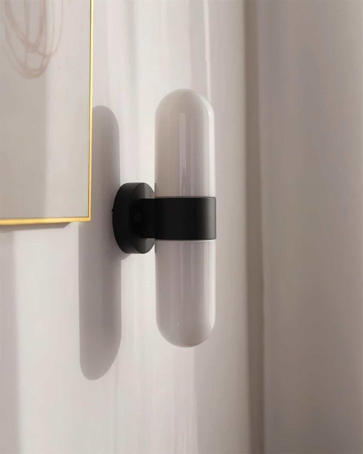 Wall Lamp Metal Glass Modern Minimalist Vertical Sconce for Bedroom-Neutral Decor