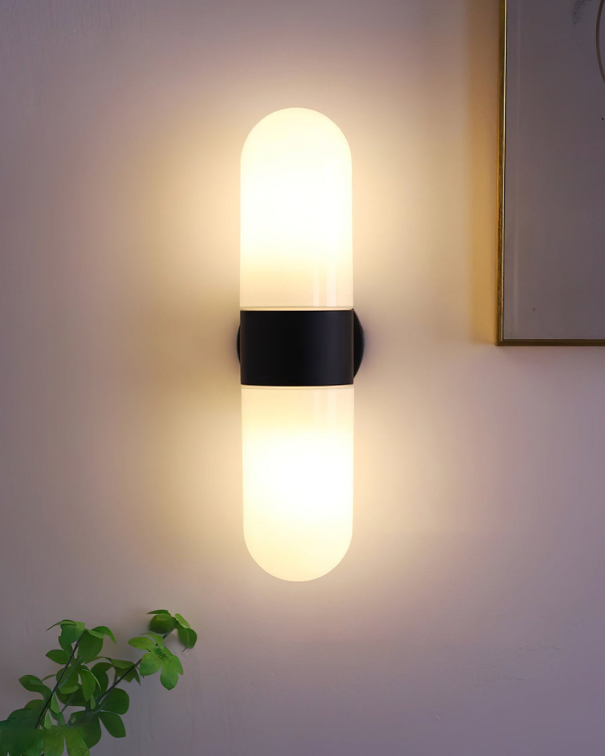 Wall Lamp Metal Glass Modern Minimalist Vertical Sconce for Bedroom-Neutral Decor