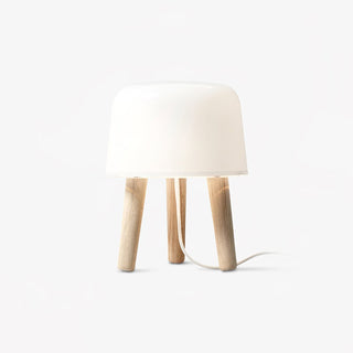 GlowPod Lampe de Table en Bois Nature & Blanc