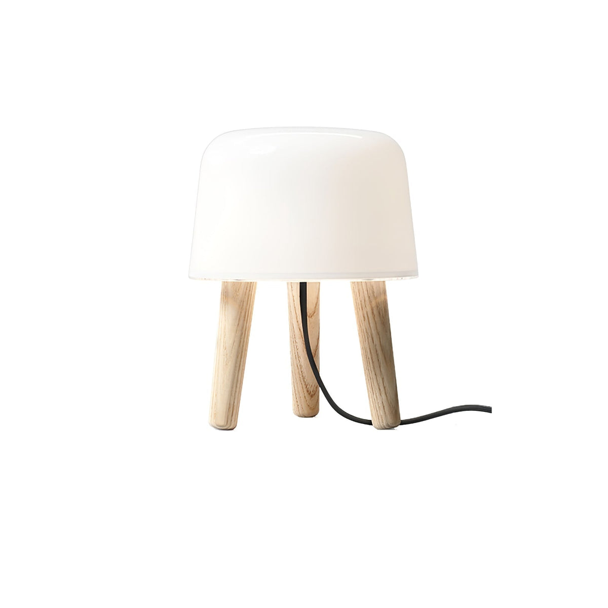 GlowPod Lampe de Table en Bois Nature & Blanc