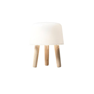GlowPod Lampe de Table en Bois Nature & Blanc