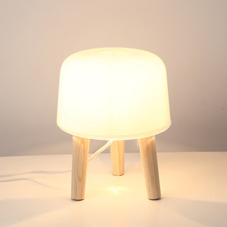 GlowPod Lampe de Table en Bois Nature & Blanc