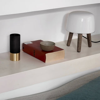 GlowPod Lampe de Table en Bois Nature & Blanc