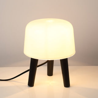 GlowPod Lampe de Table en Bois Nature & Blanc