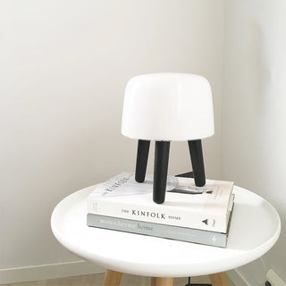 GlowPod Lampe de Table en Bois Nature & Blanc