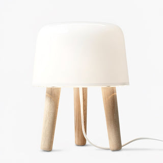 GlowPod Lampe de Table en Bois Nature & Blanc